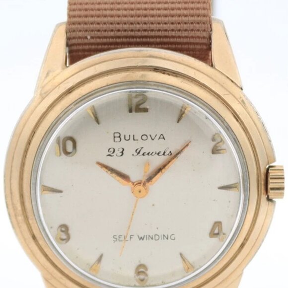 Vintage 1957 Bulova 23 Men\'s Automatic Wristwatch 10 BPAC USA Steel & 10k RGP main image 4